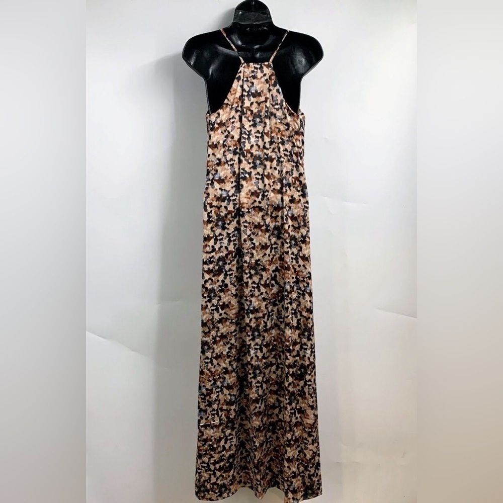 NWT!! Nicole Miller Black and Brown Floral Maxi Dress - Picture 4 of 12